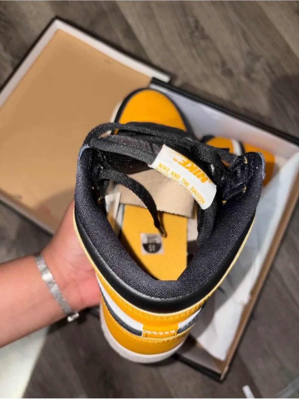 Jordan Men's High-Top Sneakers in Yellow, Black & White